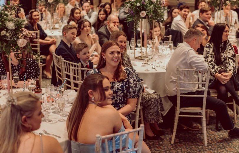 wedding guests at Holdsworth house