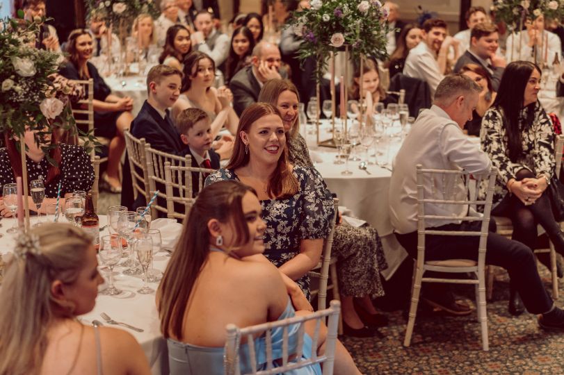 wedding guests at Holdsworth house