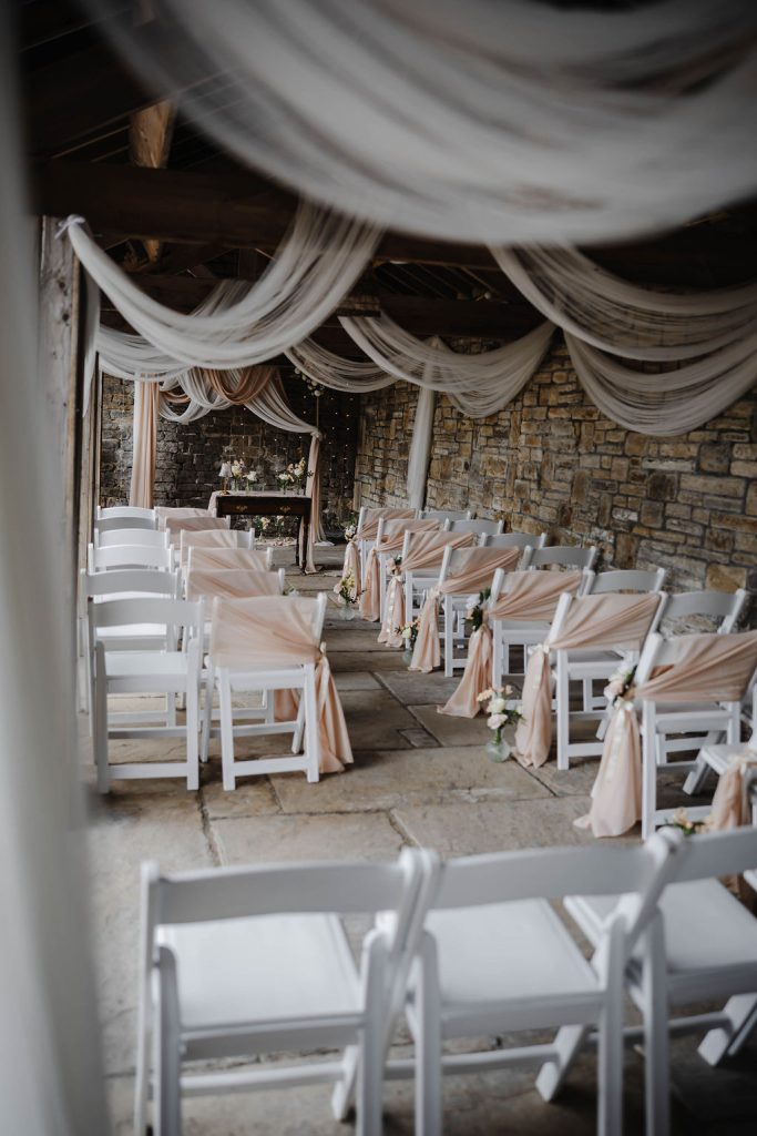 Barn Courtyard wedding ceremony Holdsworth House