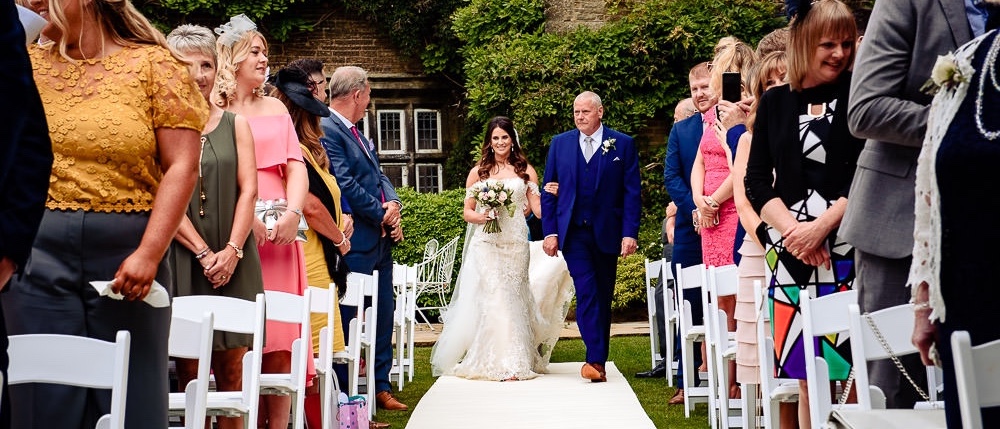 outdoor wedding ceremony halifax holdsworth house