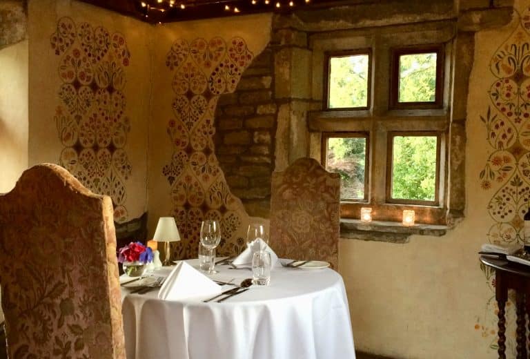 Romantic dining in the Stone Gazebo
