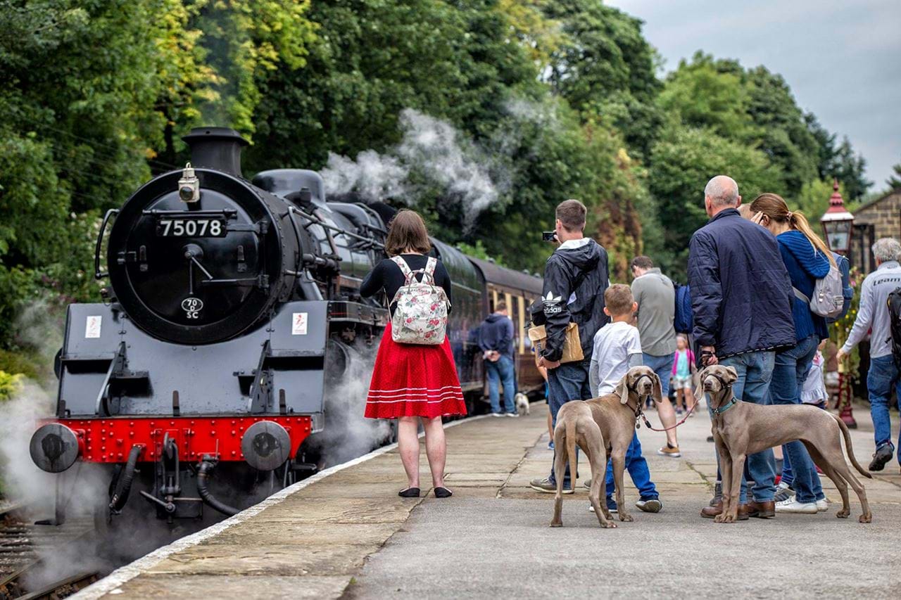 Family day out at Keighley and Worth Valley Railway in Yorkshire for a easter break at Holdsworth House hotel