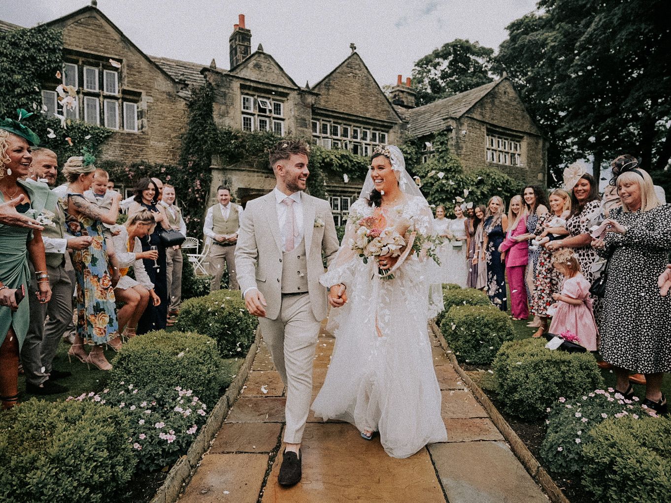 Happy couple celebrating their dream wedding at Holdsworth House Hotel - Halifax, West Yorkshire