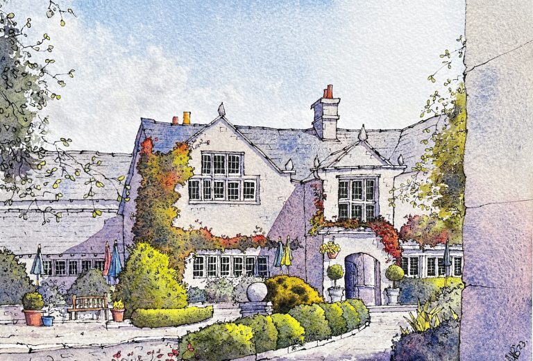 Matty Burnham. "By the Gate". Category: +18. Medium: Watercolour, ink