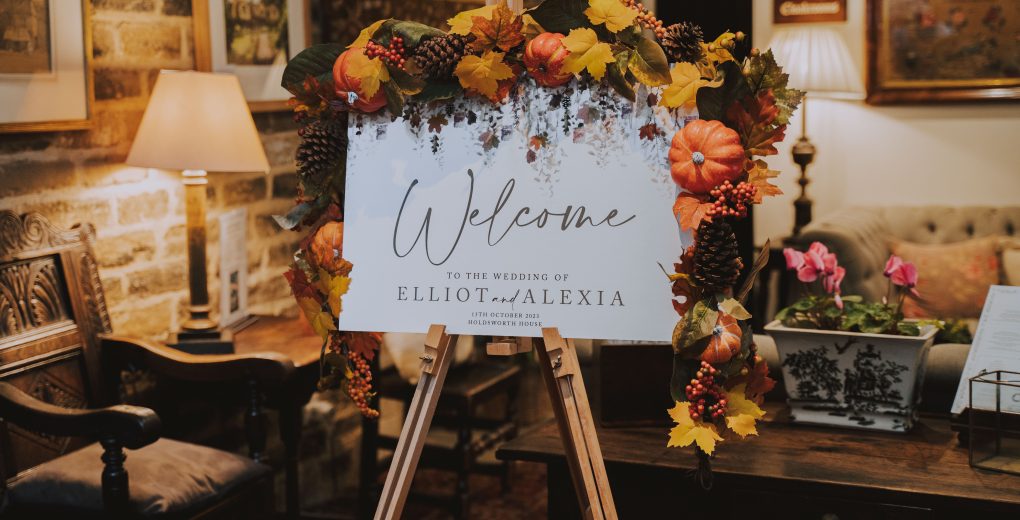 Holdsworth House wedding venue reception pumpkin theme