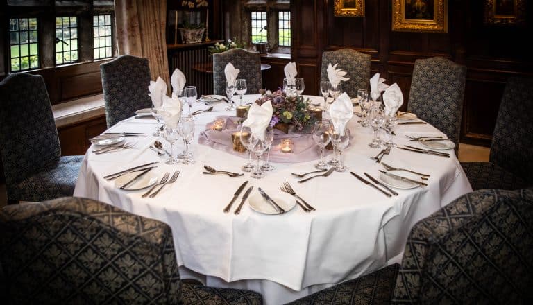 Tables for afternoon tea for groups at Holdsworth House