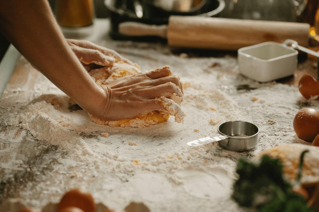 Chef making pie at Holdsworth House restaurantl in Halifax