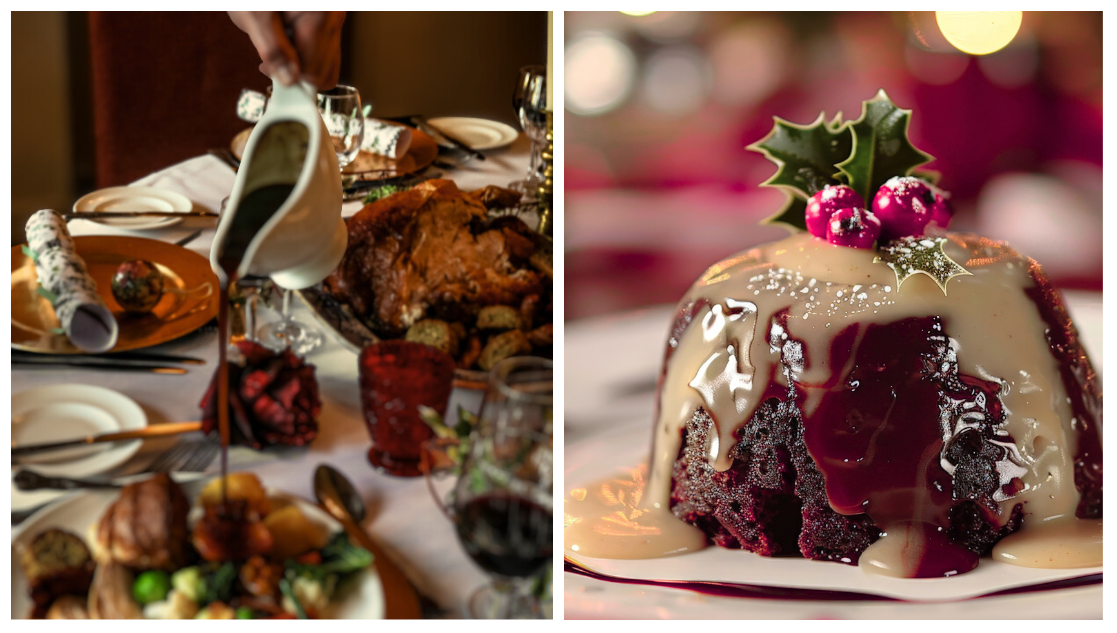 Christmas festive dining and a Christmas pudding at Holdsworth House