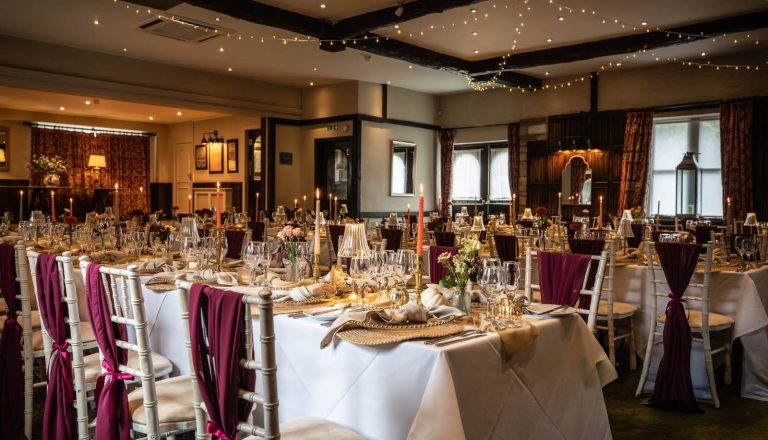 stuart room at Holdsworth HOuse dressed for a signature wedding package