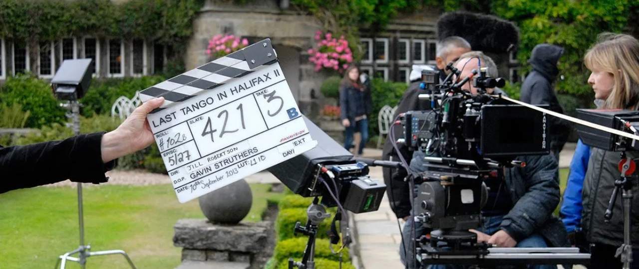 Sally Wainwright's BBC series Last Tango In Halifax filming at Holdsworth House Hotel in Halifax, West Yorkshire