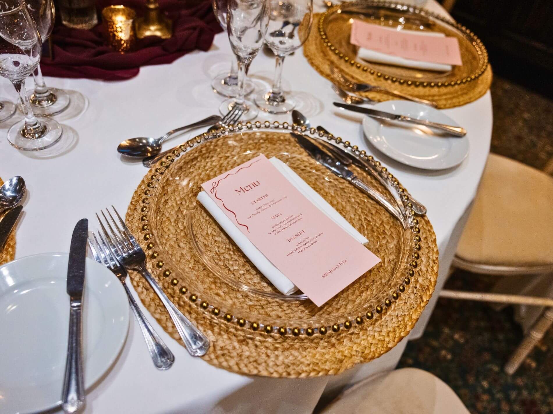Table setting with menu card