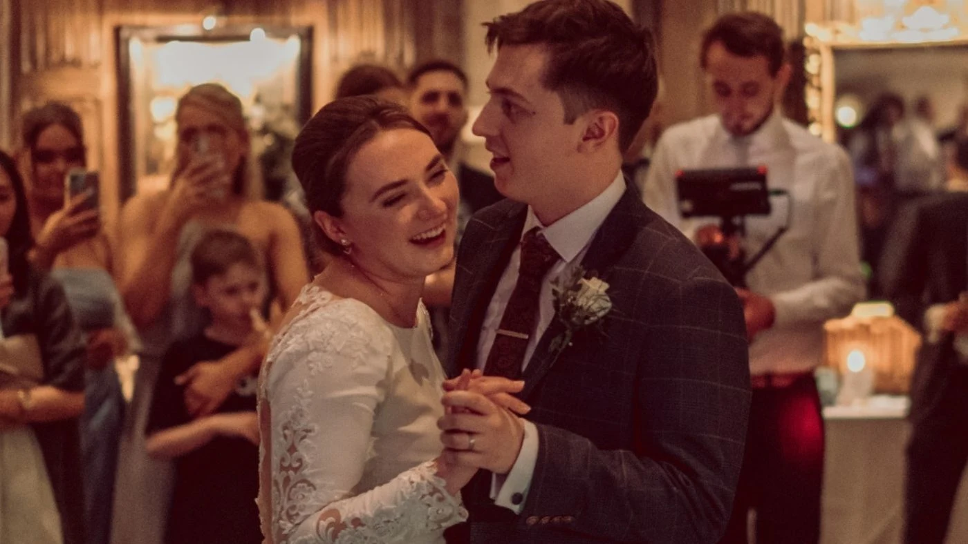 Twilight wedding celebration at Holdsworth House