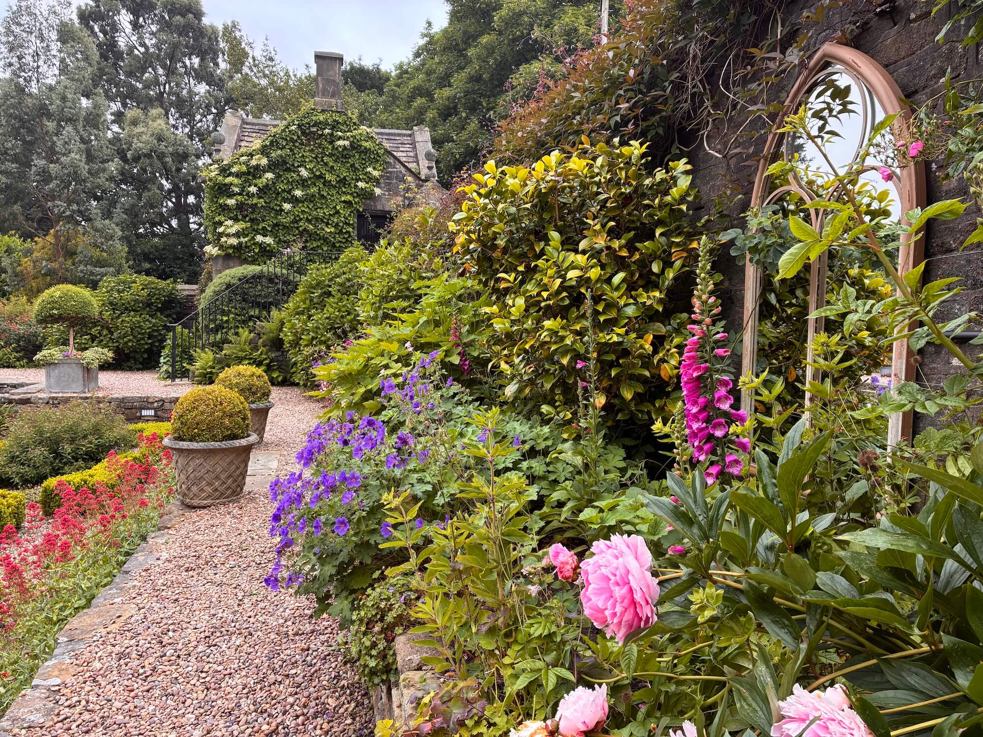 The flower borders at Holdsworth House Hotel in West Yorkshire for geuests to wander through