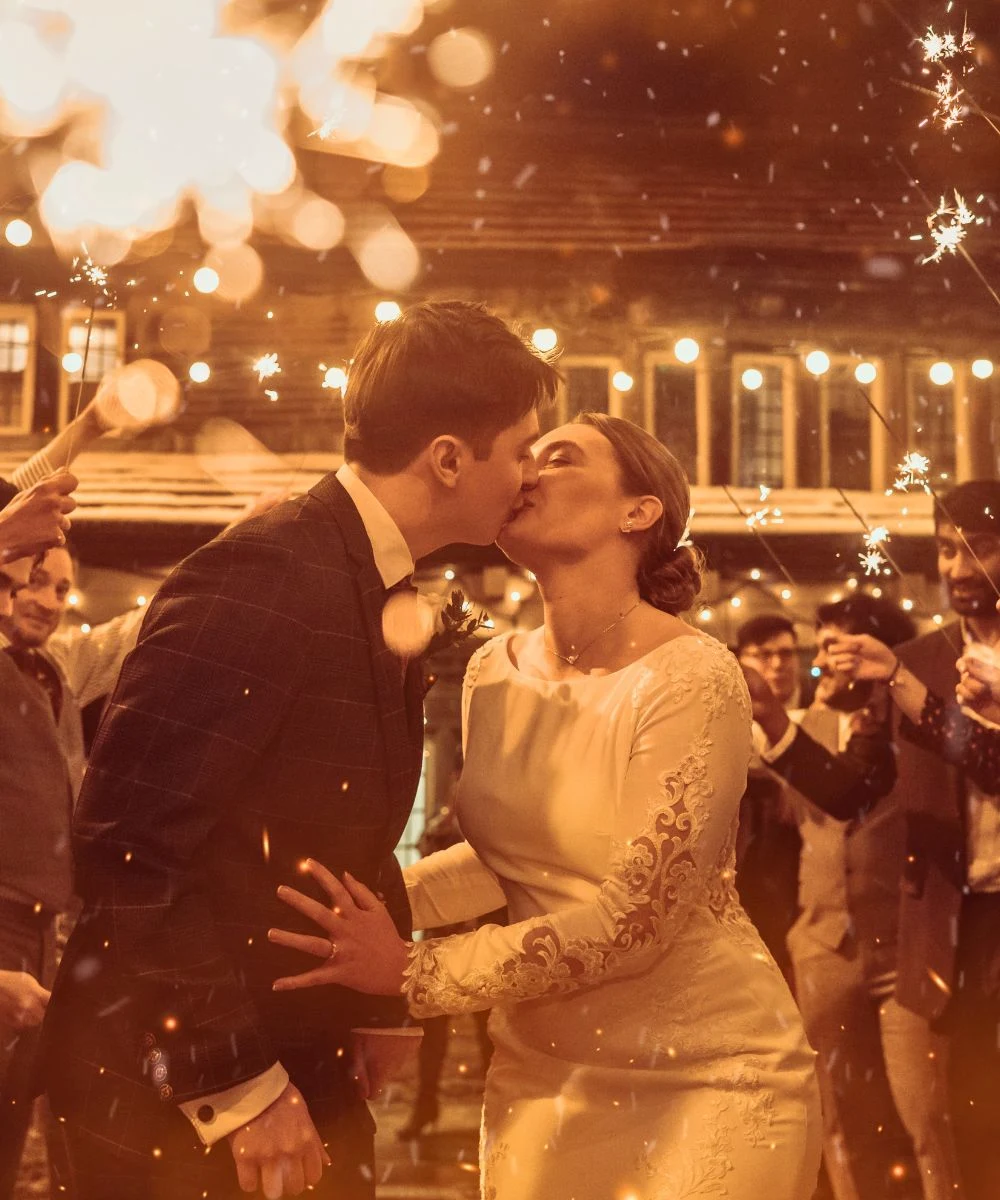 A couple celebrating New Year's Eve at Holdsworth House