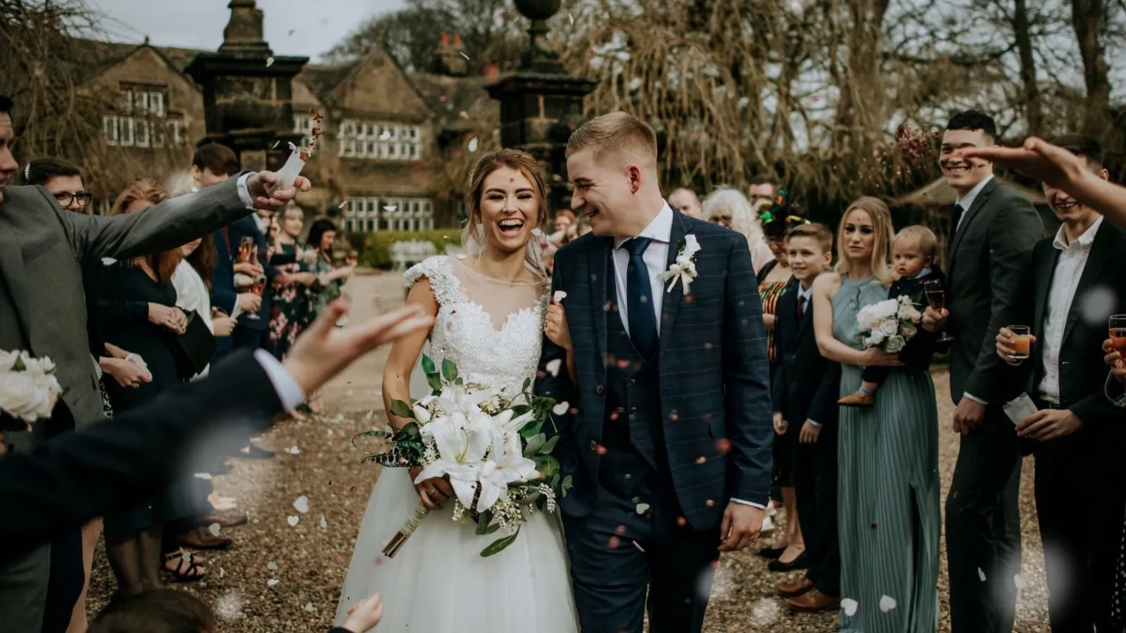 Large wedding celebration at Holdsworth House