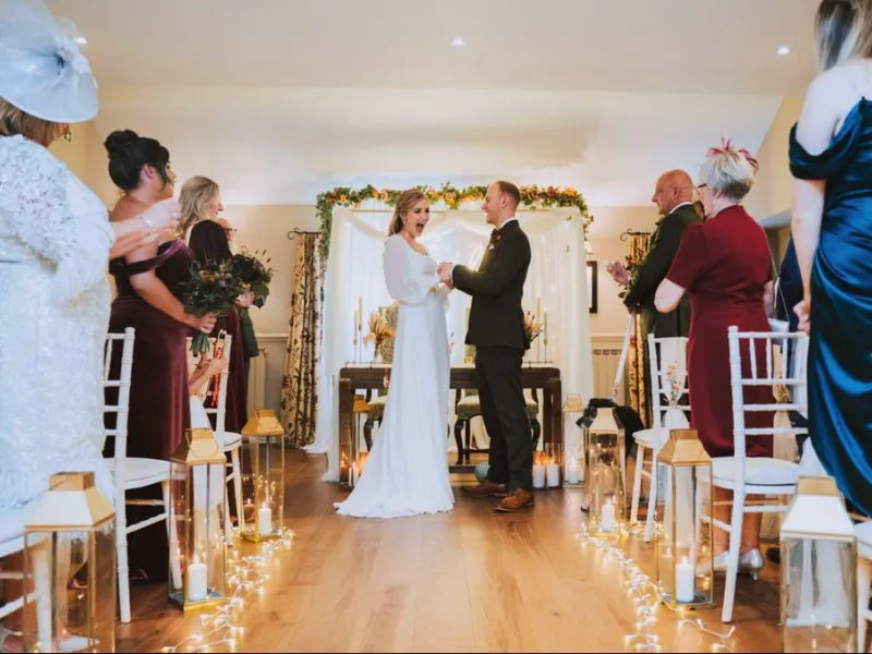 Traditional small wedding at Holdsworth House