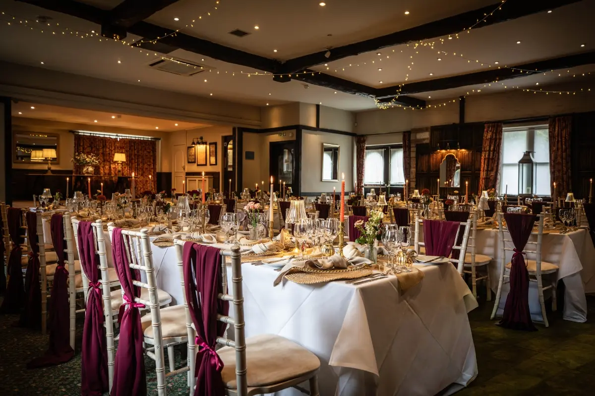 The Stuart Room dressed for a wedding breakfast