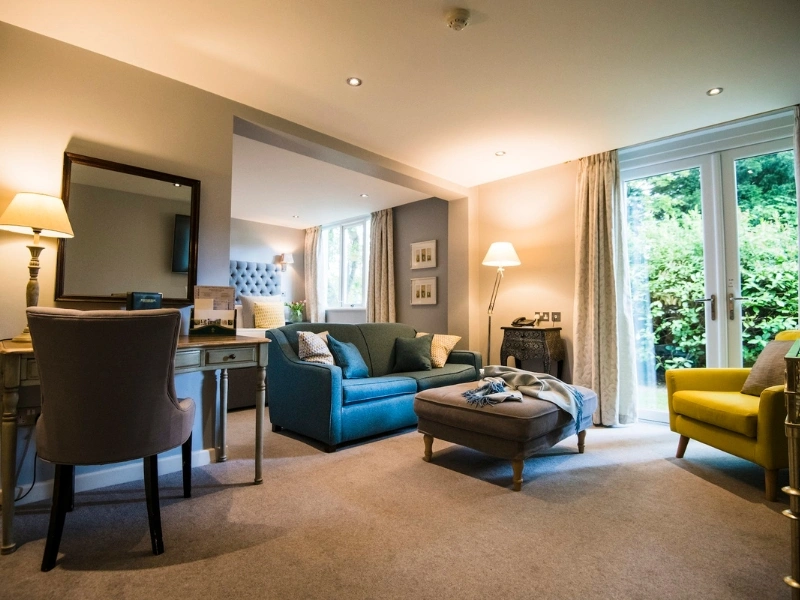 An individually styled bedroom at Holdsworth House