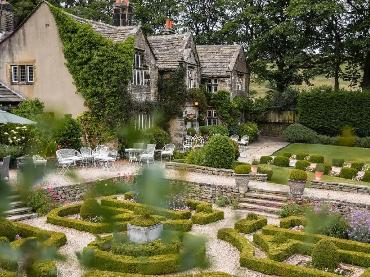 Holdsworth House hotel and its gardens near Halifax