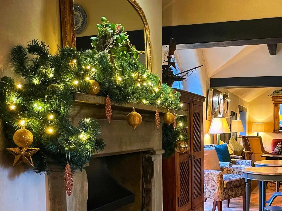 A finished Christmas garland from a Holdsworth House workshop