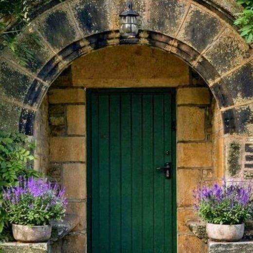 the door to the farmhouse treatment rooms at Holdsworth House Hotel in HAlifax