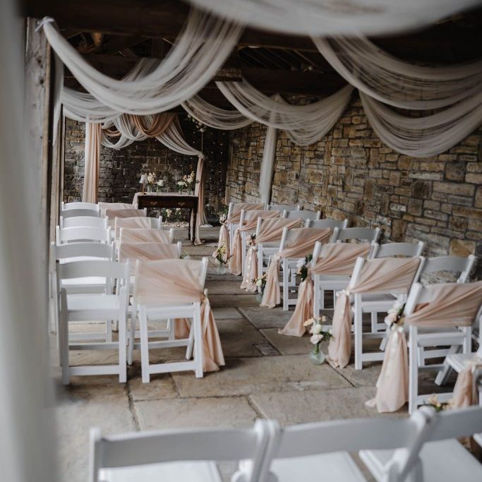 Barn Courtyard wedding ceremony Holdsworth House